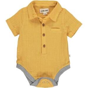 NEW ME & HENRY kid's helford woven onesie in gold